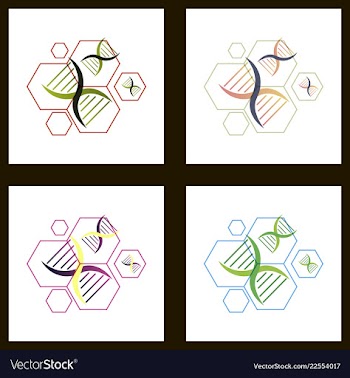 Dna genetic sign elements and icons collection vector image