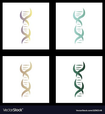 Dna genetic sign elements and icons collection vector image