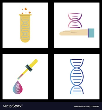 Dna genetic sign elements and icons collection vector image