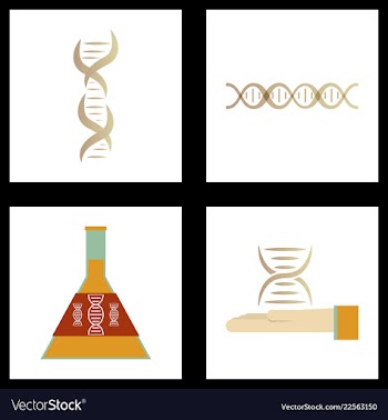 Dna genetic sign elements and icons collection vector image