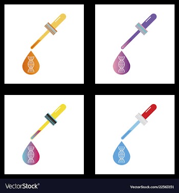 Dna genetic sign elements and icons collection vector image