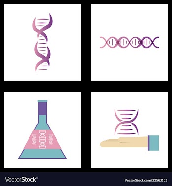 Dna genetic sign elements and icons collection vector image