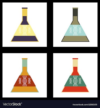 Dna genetic sign elements and icons collection vector image