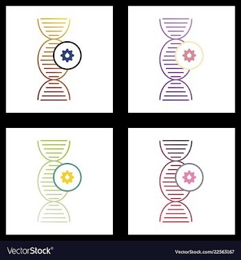 Dna genetic sign elements and icons collection vector image