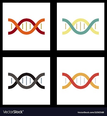 Dna genetic sign elements and icons collection vector image