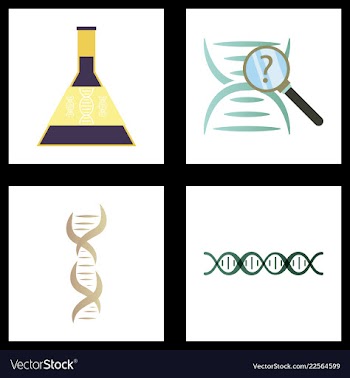 Dna genetic sign elements and icons collection vector image