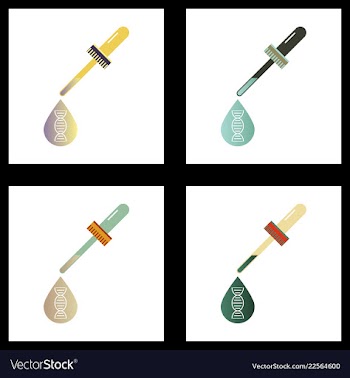 Dna genetic sign elements and icons collection vector image