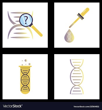 Dna genetic sign elements and icons collection vector image