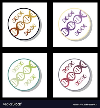 Dna genetic sign elements and icons collection vector image