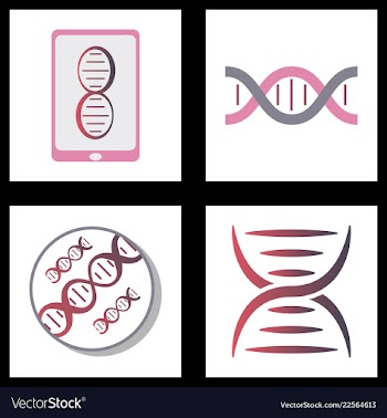 Dna genetic sign elements and icons collection vector image