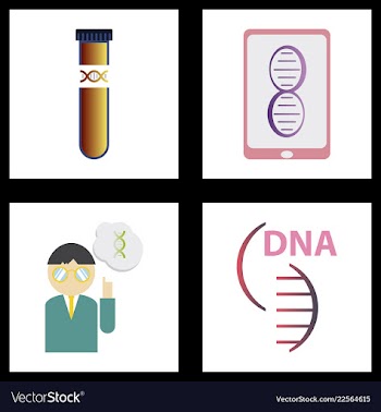 Dna genetic sign elements and icons collection vector image