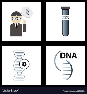 Dna genetic sign elements and icons collection vector image