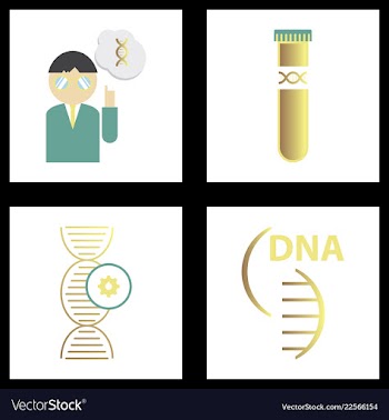 Dna genetic sign elements and icons collection vector image