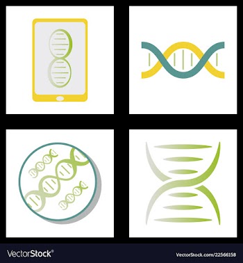 Dna genetic sign elements and icons collection vector image