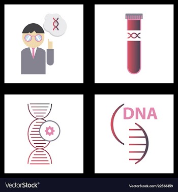 Dna genetic sign elements and icons collection vector image