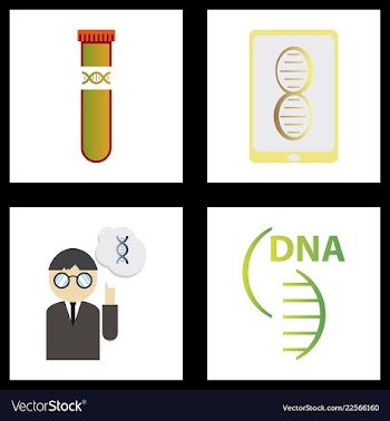 Dna genetic sign elements and icons collection vector image