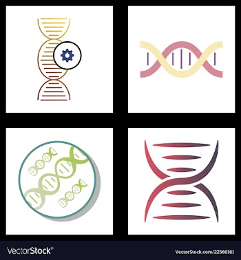 Dna genetic sign elements and icons collection vector image