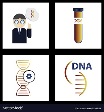 Dna genetic sign elements and icons collection vector image