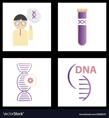 Dna genetic sign elements and icons collection vector image