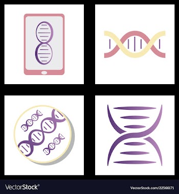 Dna genetic sign elements and icons collection vector image