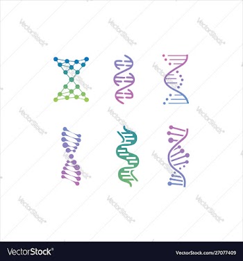 Dna genetic sign icons and elements collection vector image