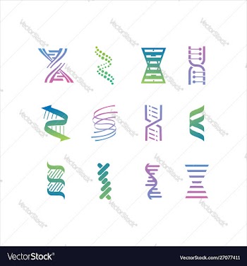 Dna genetic sign icons and elements collection vector image