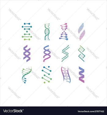 Dna genetic sign icons and elements collection vector image