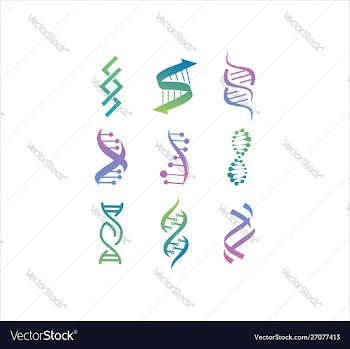 Dna genetic sign icons and elements collection vector image