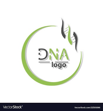 Dna helix logo template genetics design biological vector image