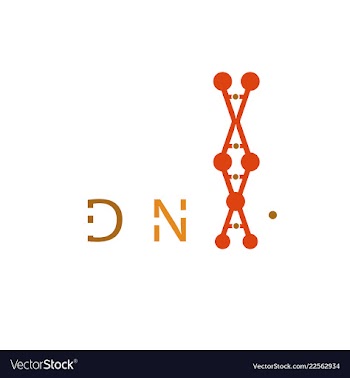 Dna helix logo template genetics design biological vector image
