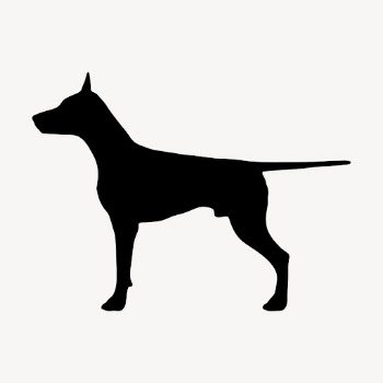 Doberman dog silhouette collage element, | Free PSD - rawpixel