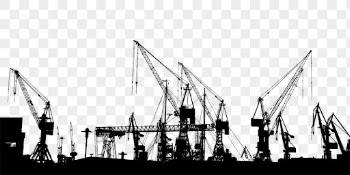 Dock cranes png silhouette border, | Free PNG - rawpixel