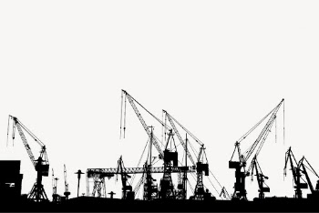 Dock cranes silhouette border, logistic | Free Vector - rawpixel