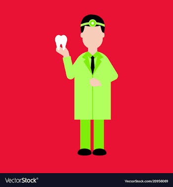 Doctor and teeth dentist concept - dentist vector image