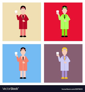 Doctor and teeth dentist concept - dentist vector image