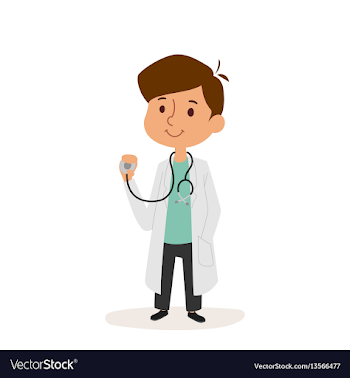 Doctor cartoon character person on white Vector Image