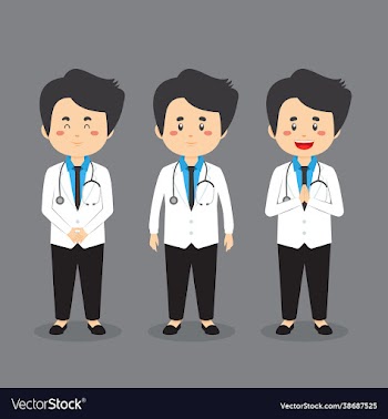 doctor character with various expression