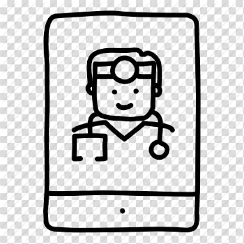 Doctor, health, hospital, ipad, medical, physician, sketch icon