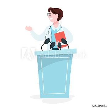 Doctor in uniform on the conference concept