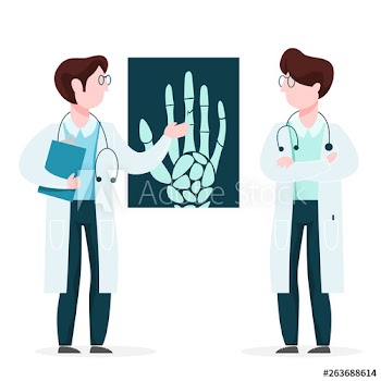 Doctor looking at x-ray