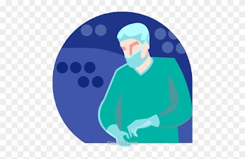 Doctor Preparing For Surgery Royalty Free Vector Clip - Medical Hygiene