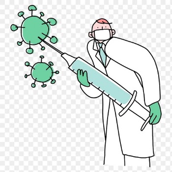 Doctor with vaccine png doodle illustration