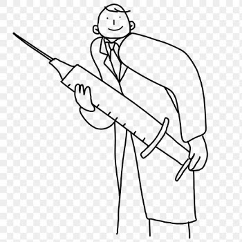 Doctor with vaccine png doodle illustration