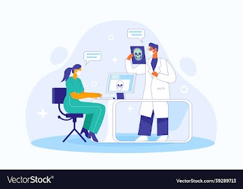 doctors analyze report concept