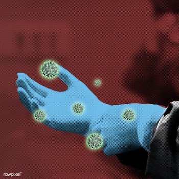 Doctors gloved hand contaminated with coronavirus background | Free  photo - 2302832