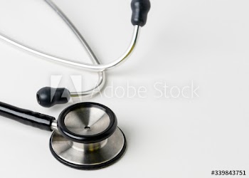 Doctors stethoscope on a white background