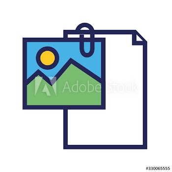 document file paper with picture line and fill style icon