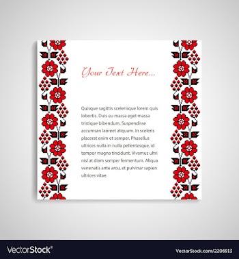 Document form with ukrainian embroidered borders vector image