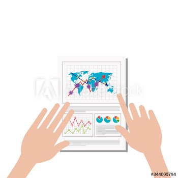document with stock market variation by covid 19 design