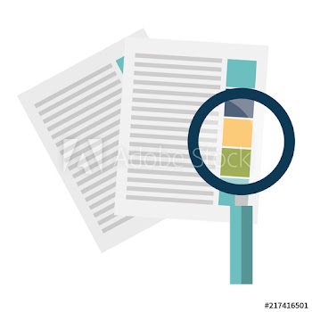 documents with magnifying glass